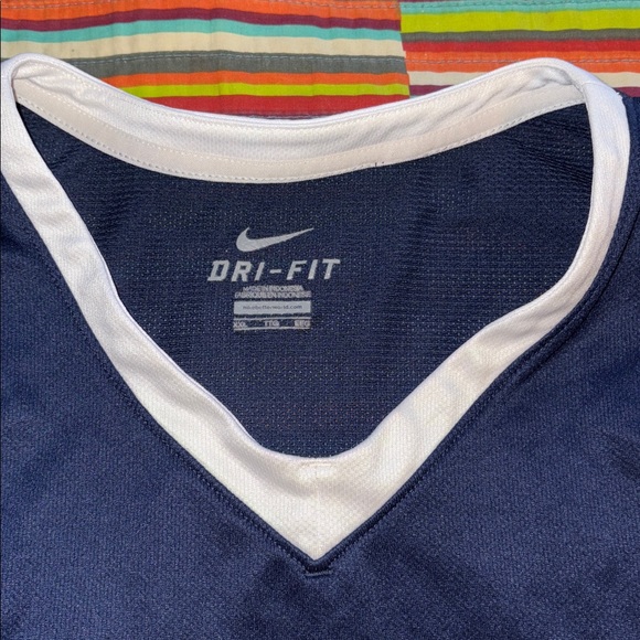 Nike sleeveless jersey blue white rubberized stripes on the side size 2XL - Picture 5 of 12